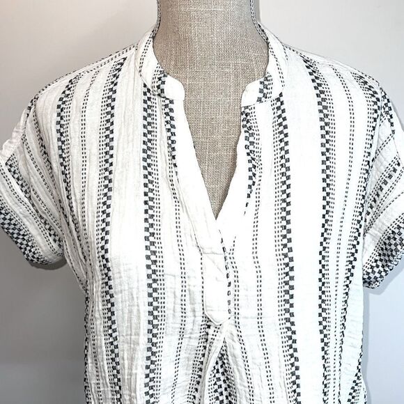 NWOT Madewell Lightspun Lakeline Popover Shirt Jacquard Sz XXS - Picture 6 of 11